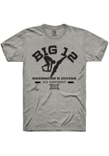 Summit Sportswear Big 12 Grey 2026 Swimming & Diving Championship Short Sleeve T Shirt