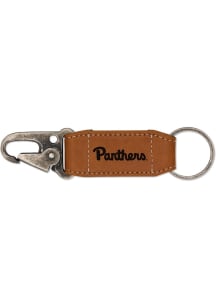Pitt Panthers Vegan Leather Carabiner Keychain - Brown