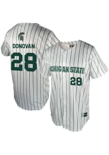 Aidan Donovan  Michigan State Spartans Mens White NIL Baseball Jersey