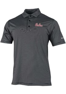 Columbia South Carolina Gamecocks Mens Black Double Hit Short Sleeve Polo