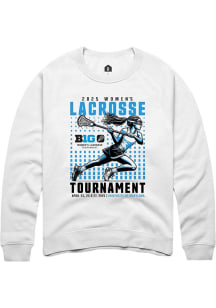 Rally Big Ten Mens White 2025 Womens Lacrosse Tournament Long Sleeve Crew Sweatshirt
