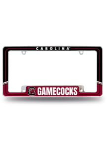 South Carolina Gamecocks Two-Tone All Over Chrome License Plate Frame - Red