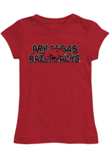 Vive La Fete Arkansas Razorbacks Girls Red Lexie Short Sleeve Tee