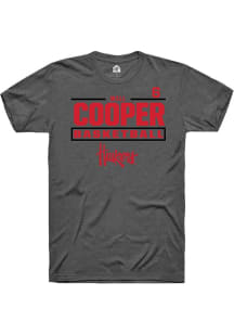 Will Cooper Nebraska Cornhuskers Dark Grey NIL Stacked Box Short Sleeve Player T Shirt