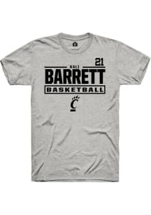 Kali Barrett Cincinnati Bearcats Ash NIL Stacked Box Short Sleeve Player T Shirt