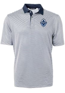 Cutter and Buck Vancouver Whitecaps FC Navy Blue Virtue Eco Pique Micro Stripe Big and Tall Polo