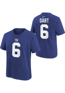 Jaxson Dart New York Giants Youth Blue Home NN Player Tee