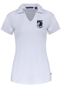 Cutter and Buck Minnesota United FC Womens White Daybreak V Neck Short Sleeve Polo Shirt