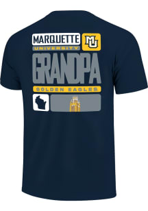 Marquette Golden Eagles Navy Blue Grandpa Tiles Short Sleeve T Shirt