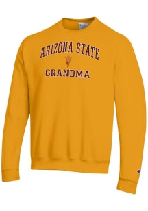Champion Arizona State Sun Devils Mens Gold Grandma Powerblend Long Sleeve Crew Sweatshirt