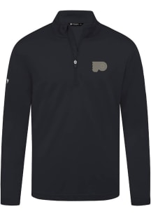 Levelwear Philadelphia Flyers Mens Black Heron Copper Long Sleeve Qtr Zip Pullover