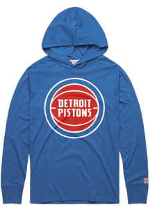 Homage Detroit Pistons Mens Blue Raglan Long Sleeve Lightweight Hoodie