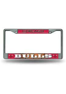 Chicago Bulls Decal Chrome License Plate Frame - Silver