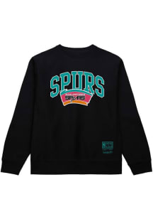Mitchell and Ness San Antonio Spurs Mens Black Nostalgia Long Sleeve Crew Sweatshirt