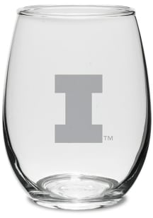 Illinois Fighting Illini 21oz Stemless Wine Glass - Orange