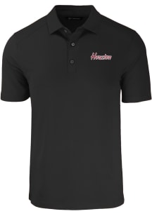 Cutter and Buck Houston Cougars Mens Black Forge Short Sleeve Polo