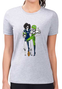4Her Seattle Seahawks Womens Grey Football Girls Short Sleeve T-Shirt