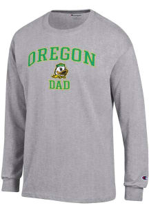 Champion Oregon Ducks Grey Arch Logo Dad Jersey Long Sleeve T Shirt