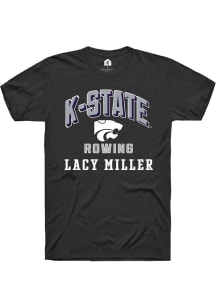 Lacy Miller K-State Wildcats Black NIL Arch Logo Short Sleeve Player T Shirt