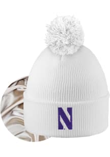 LogoFit Northwestern Wildcats White Monroe Womens Knit Hat