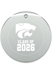 K-State Wildcats Class of 2026 Round Ornament - White
