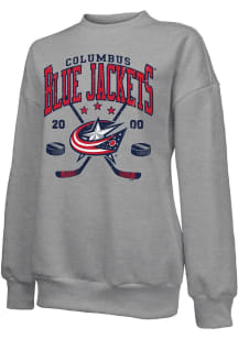 Columbus Blue Jackets Womens Silver Vintage Crew Sweatshirt