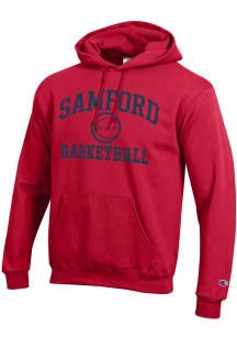 Champion Samford University Bulldogs Mens Red Basketball Powerblend Long Sleeve Hoodie