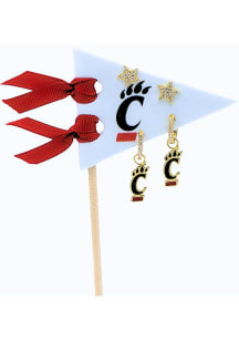 Cincinnati Bearcats Star and Huggie Logo Set Womens Earrings
