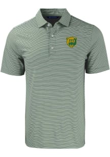 Cutter and Buck Baylor Bears Mens Green Double Stripe Short Sleeve Polo