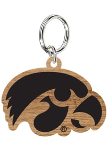 Iowa Hawkeyes Wood Keychain - Brown