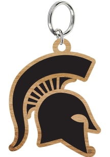 Michigan State Spartans Wood Keychain - Brown