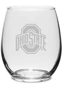 Ohio State Buckeyes 21 oz Etched Stemless Wine Glass - Red