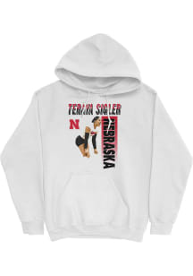 Teraya Sigler Nebraska Cornhuskers Mens White Illustrated Hoodie Player Hood