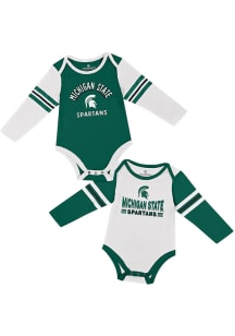 Colosseum Michigan State Spartans Baby Green Snickers LS One Piece
