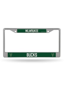 Milwaukee Bucks Decal Chrome License Plate Frame - Silver