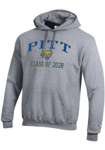 Champion Pitt Panthers Mens Grey Font Class of 2028 Powerblend Long Sleeve Hoodie
