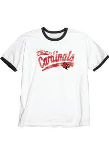 Blue 84 Louisville Cardinals White Ringer Short Sleeve Fashion T Shirt