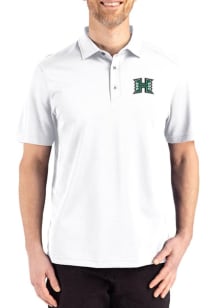 Cutter and Buck Hawaii Warriors Mens White Advantage Refresh Short Sleeve Polo