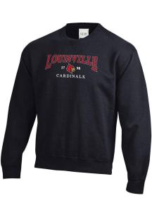 Louisville Cardinals Mens Red Embroidered Long Sleeve Crew Sweatshirt