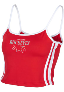 Ohio State Buckeyes Womens Red Striped Cami Tank Top