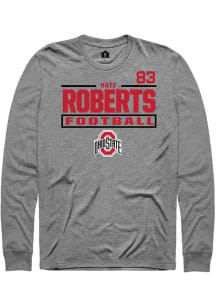 Nate Roberts  Ohio State Buckeyes Graphite Rally Football NIL Stacked Box Long Sleeve T Shirt