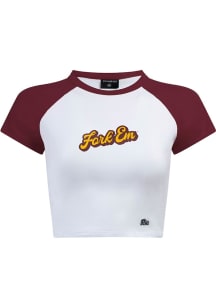 Hype and Vice Arizona State Sun Devils Womens Maroon Homerun Short Sleeve T-Shirt