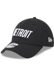 New Era Detroit Tigers Mens Black City Connect White Logo 39THIRTY Flex Hat