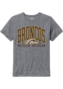 Western Michigan Broncos Grey All American Oversized Number One Short Sleeve T Shirt