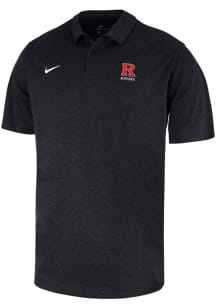 Nike Rutgers Scarlet Knights Mens Black Heather Short Sleeve Polo