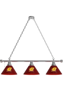 Central Michigan Chippewas 3 Shade Silver Billiard Lamp
