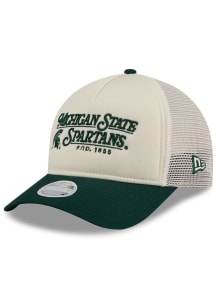 New Era Michigan State Spartans Ivory Retro 9FORTY M Crown A Frame Womens Adjustable Hat
