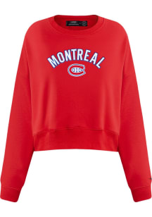 Pro Standard Montreal Canadiens Womens Red Classic Chenille Crew Sweatshirt