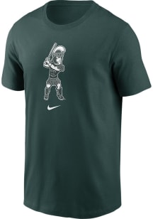 Nike Michigan State Spartans Green Sparty Playing Baseball Short Sleeve T Shirt