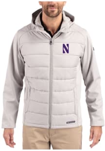 Mens Northwestern Wildcats Cutter and Buck Mens Evoke Hood Heavyweight Jacket - Purple